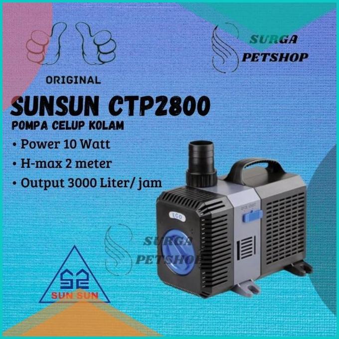SUNSUN CTP 2800 Pompa Celup kolam ikan Submersible ORIGINAL LOW WATT 1