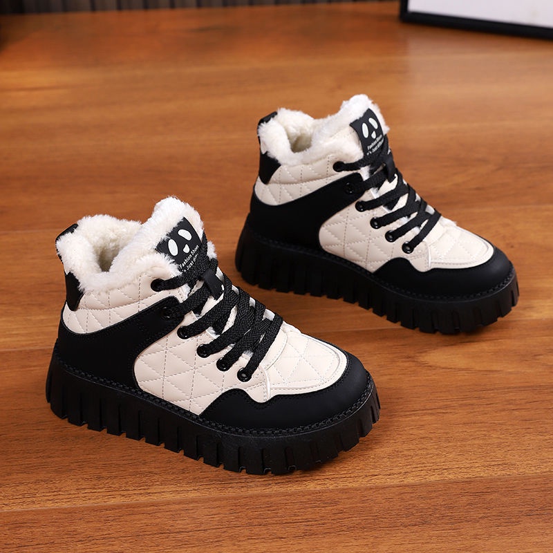 

Women's High Cotton-Padded Shoes Fleece-Lined Thick Bottom Height-Increasing Martain Boots