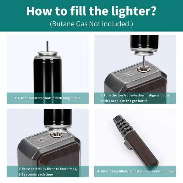 Korek Api Gas Flame Jet Gun Butane Torch Jobon Mn-588 Korek Api Power Jet