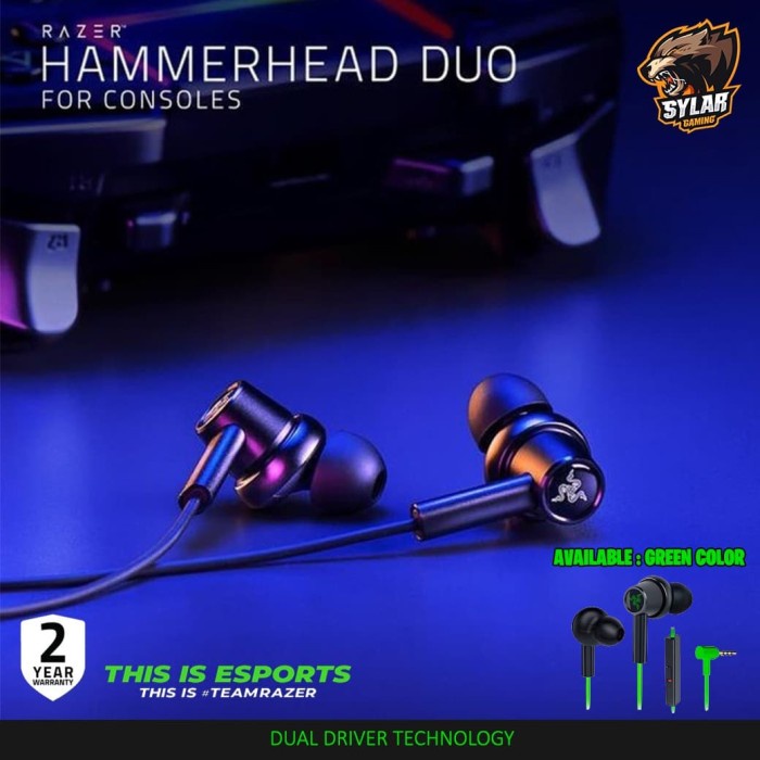 NEW RAZER HAMMERHEAD DUO FOR CONSOLE IN EAR IEM GAMING EARPHONE ORIGINAL TERBARU