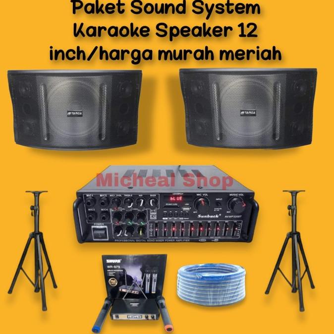 PAKET SOUND SYSTEM KARAOKE OUTDOOR INDOOR SPEAKER 12INCH MURAH MERIAH