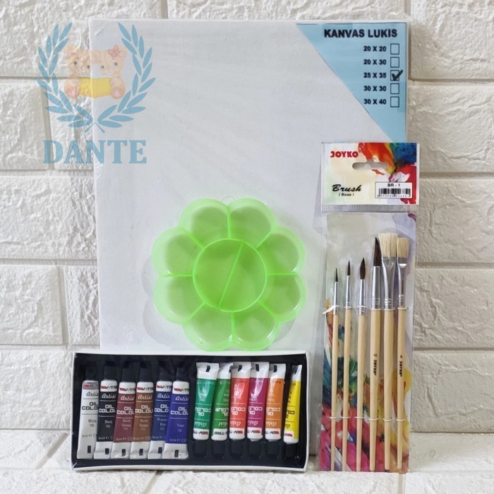 

Paket Melukis Set Kanvas 25X35 Kuas Palet