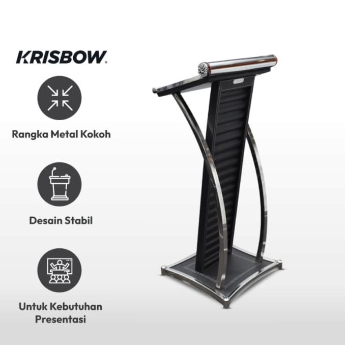 Terbaru Podium Minimalis Stainless Presentasi Krisbow Mimbar Pidato Promo Terlaris