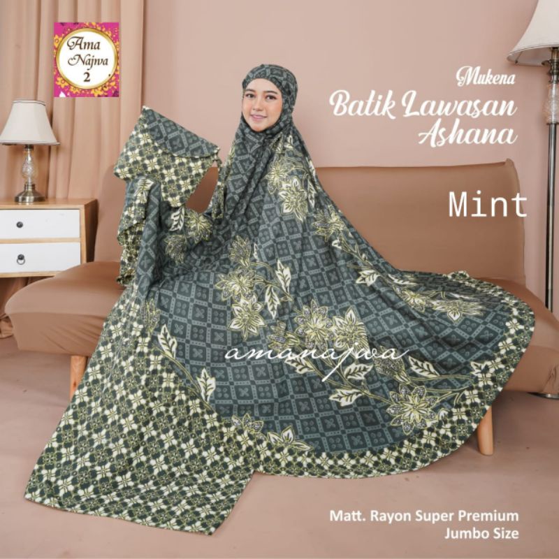 100% ORI Mukena Batik Lawasan Ashana Jumbo by Ama Najwa 2