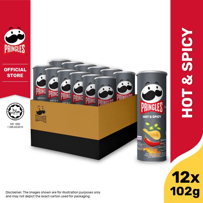 

Keripik - [Carton Deals] Pringles Hot Spicy Keripik 102Gr (12 Pcs)