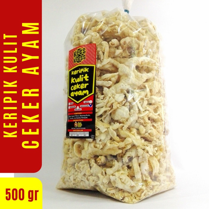 

Keripik - (500 Gr) Keripik Kulit Ceker Ayam Tanpa Tepung - Keto