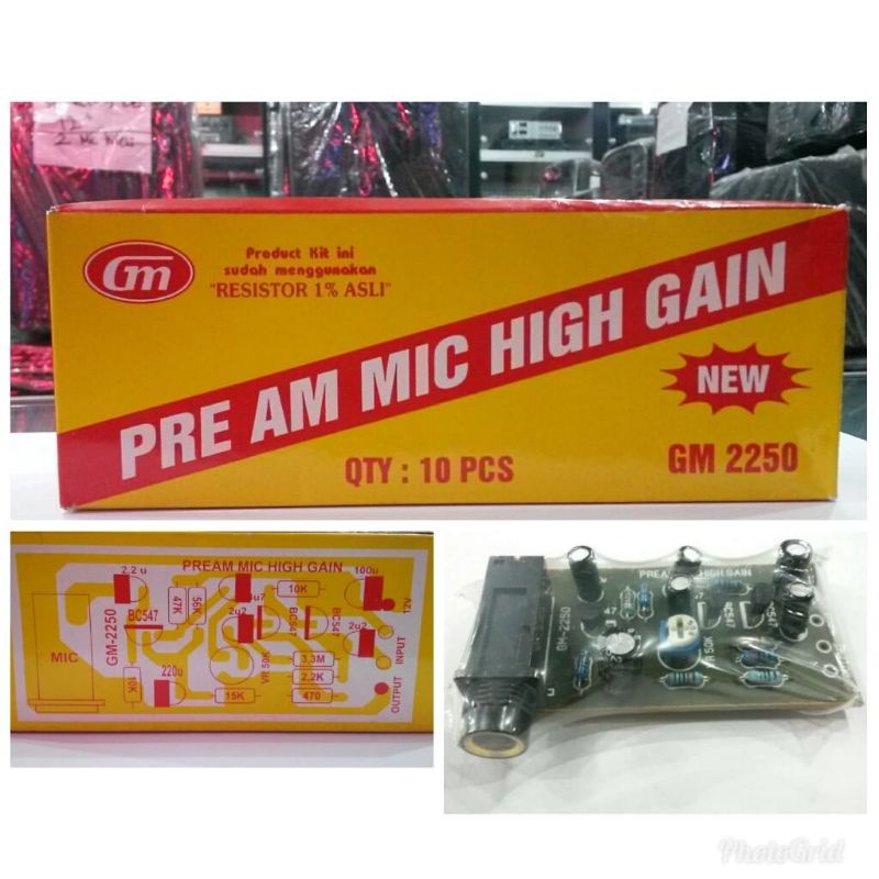 KIT RANGKAIAN PRE AMP MIC HIGH GAIN GM 2250