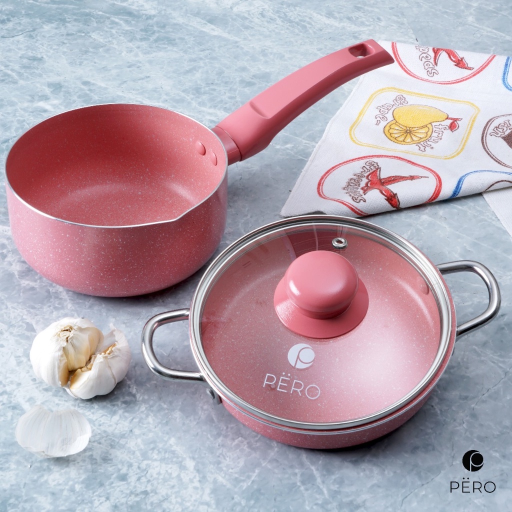 [Kombo 2In1] Pero Set Sahan & Saucepan With Lid 16Cm / Set Alat Masak Panci Indoe Dan Egg Pan 16Cm