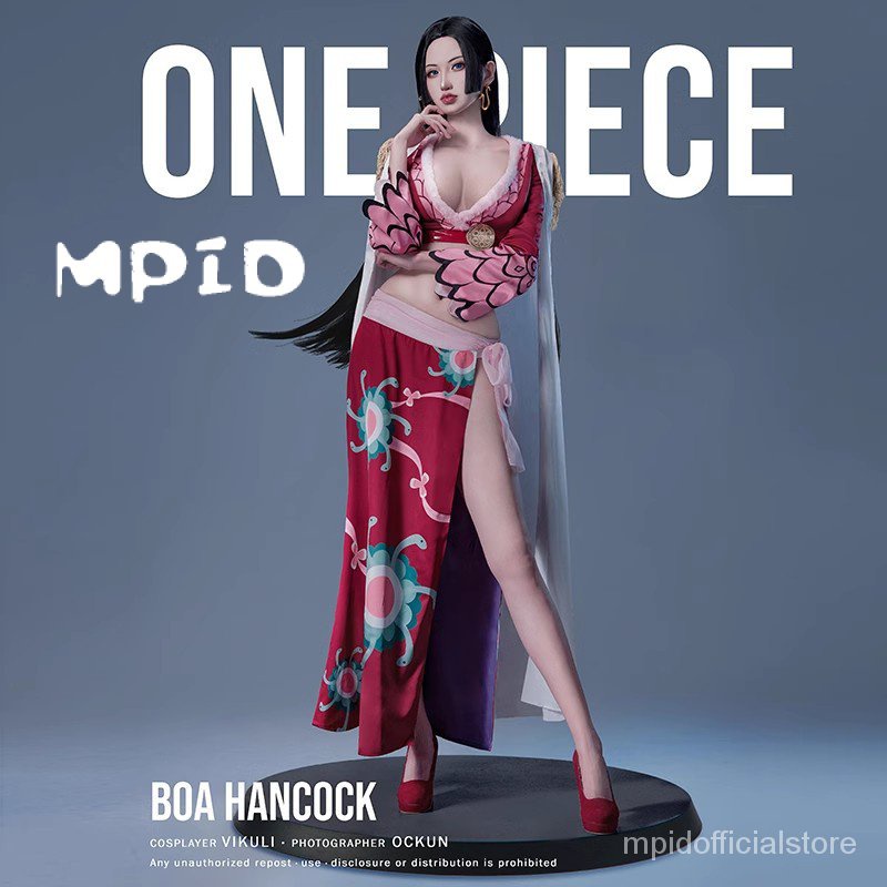 【MPID】ONE PIECE Cosplay Boa Hancock Costume Empire Red Kimono Wanita Kostum Uniform Boa Hancock Wig 