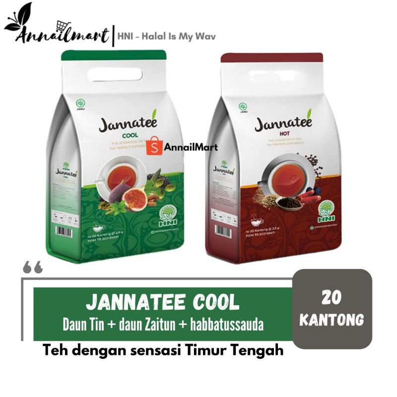 

JANNATEE HOT & JANNATEE COOL 20 KANTONG / TEH KANTONG / Teh Herba melegakan tenggorokan / Herba tea / JANNATEA / JANNA TEA / JANNA TEE AnnailMart