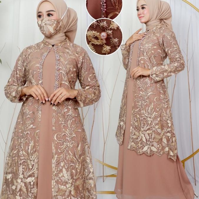 GAMIS TWO-TONE KARINA/GAMIS KEBAYA, DRESS BROKAT/DRESS PESTA,DREES