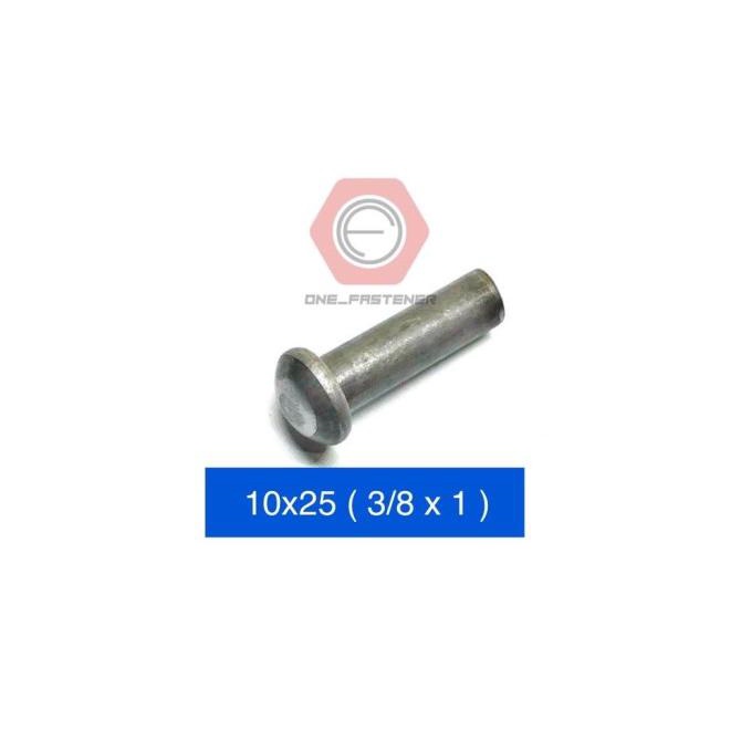 TERLARIS Paku Keling m10x25 Besi Kepala Bulat rivet Jembatan 10mm 2.5cm