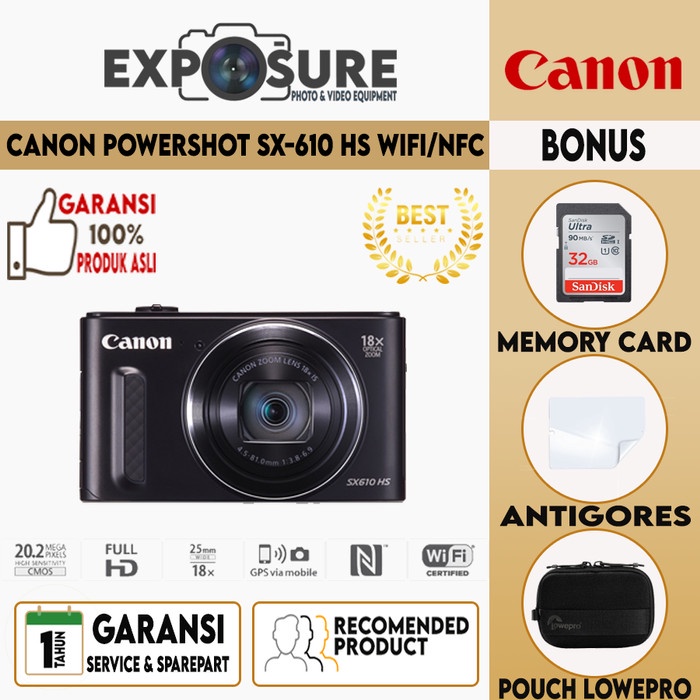 Canon Powershot Sx610 Hs / Kamera Pocket Canon Sx610 Hs Wifi Nfc