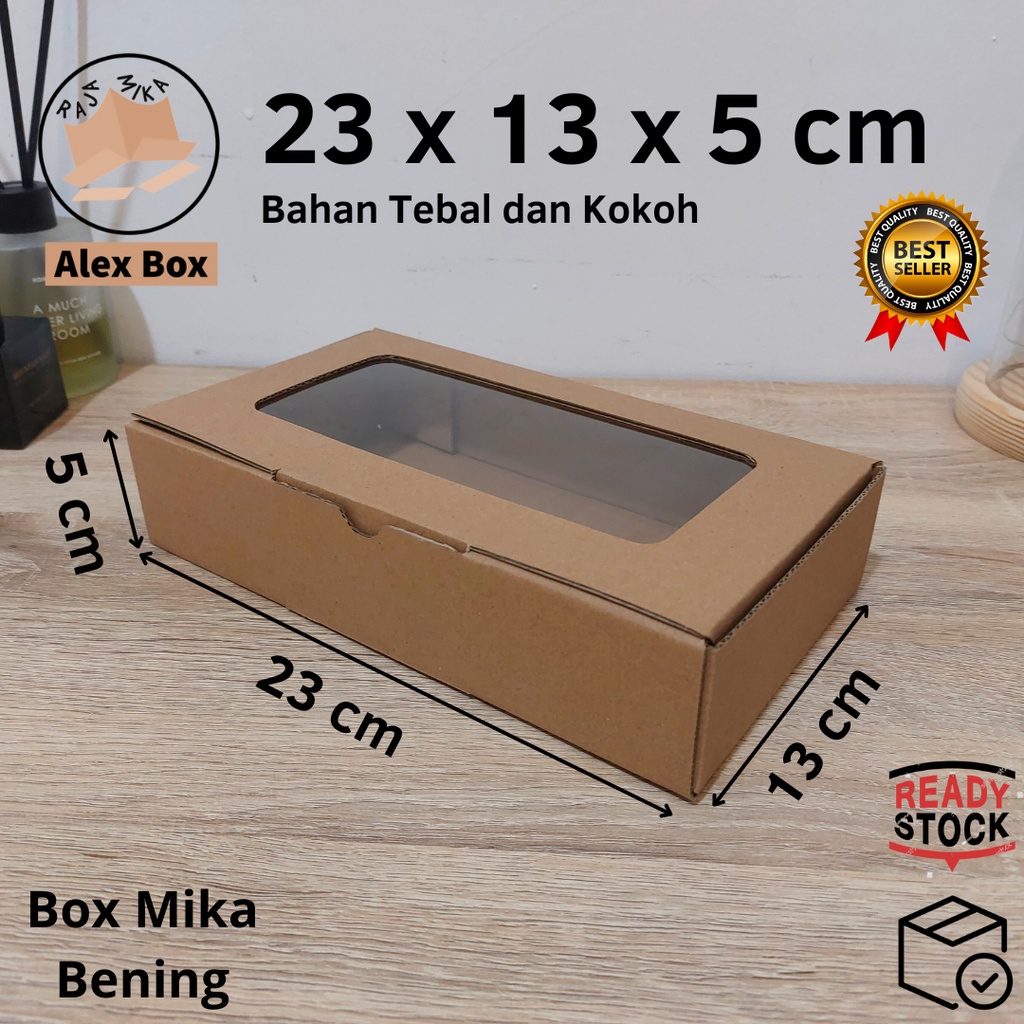 

Kardus Mika 23 x 13 x 5 cm... model diecut, untuk kue hampers dll