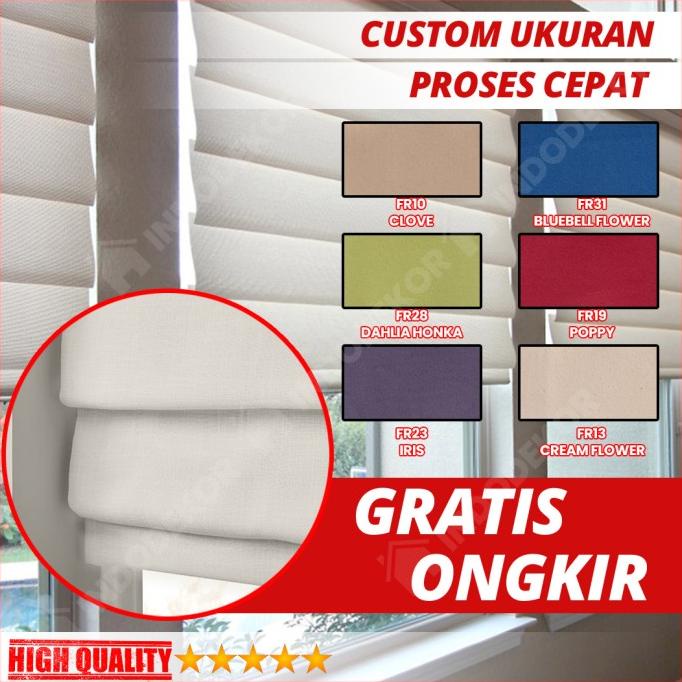 Roman Shade - Gorden Minimalis Model Roman Blind - Tirai Lipat