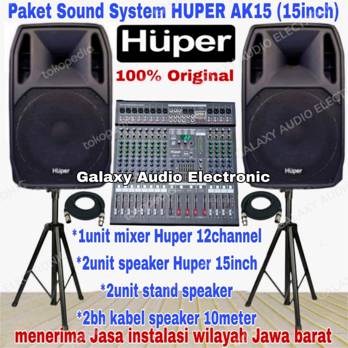 Paket Sound System HUPER AK15 15inch ( Full set III ) Original