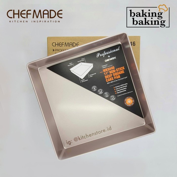 

✅Original Chefmade Cm9446 Deep Square Pan / Loyang Persegi Press Anti Lengket Limited