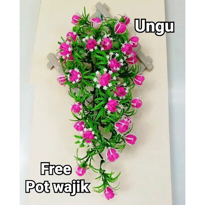 Promo Bunga Rambat Karmelia Gantung Plastik Artificial Palsu Hiasan Dinding
