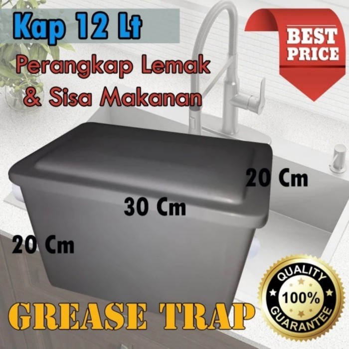 Grease Trap Penyaring Lemak + 12 Liter-Putih
