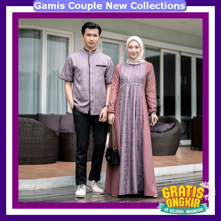 Bju Gumus Kauple Suami Iatri Kekinian Baju Lebaran Couple Keluarga 2024 Gamus Kopel Raya Pasutri Mur