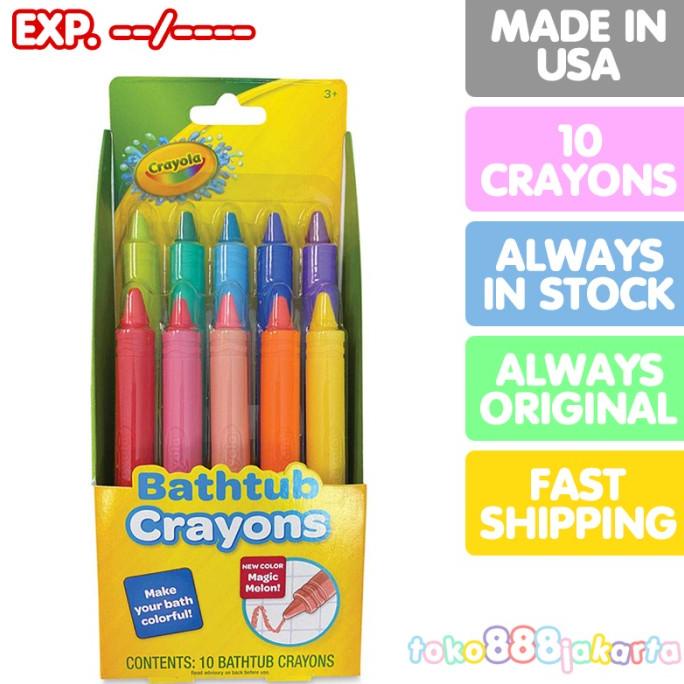 

Crayola Bathtub Crayons, Crayon Bak Mandi Anak, Bath Tub 10 Krayon Best Quality