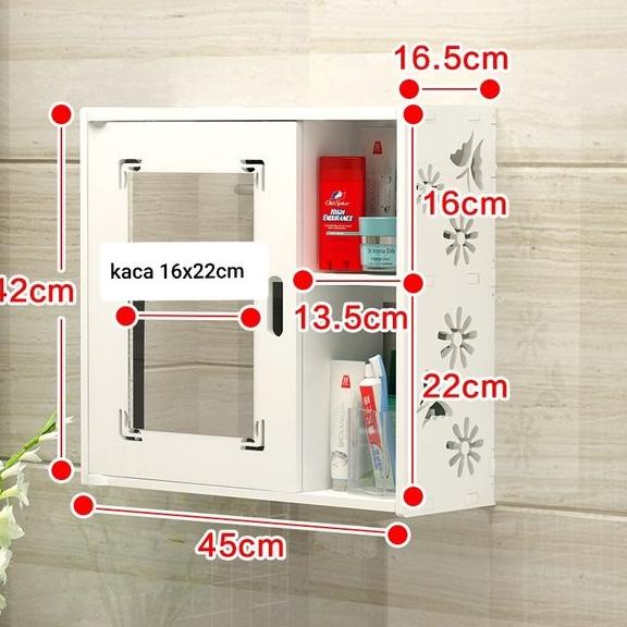 Rak Dinding Toilet Dengan Cermin Persegi A969