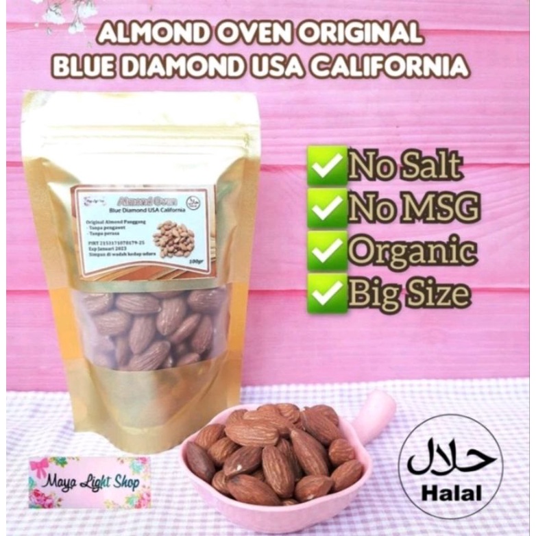 

Almond oven 100gr california halal premium badam murah asi booster cemilan enak halal murah