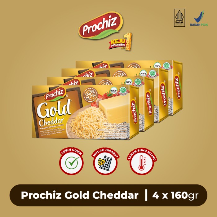 

Terbaru Keju Prochiz Gold 160 Gr Paket 4 Pcs Promo Terlaris