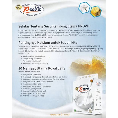 

Susu Kambing Etawa Provit Harga 10 Sachet .