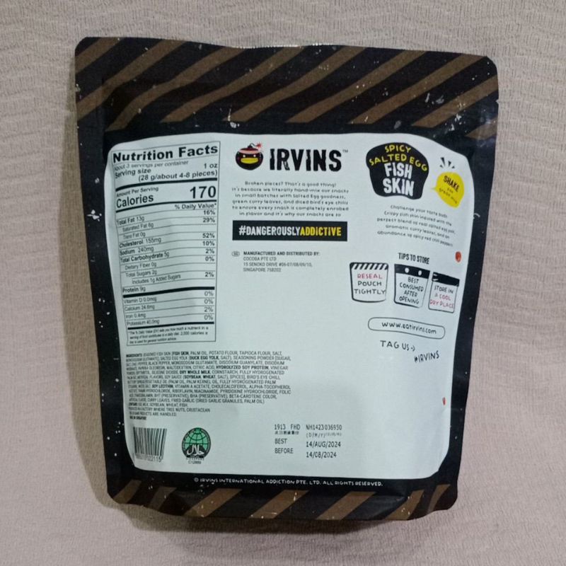 

Irvins Spicy Ed Egg Fish Skin 95 Gr (Hot Boom)