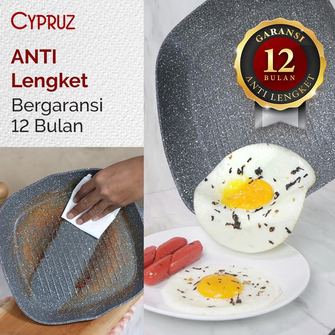 Cypruz Grey Marble Grill Pan / Panggangan Anti Lengket
