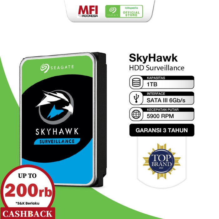Terbaru Seagate Skyhawk Hdd / Hardisk Surveillance Cctv 1Tb Sata