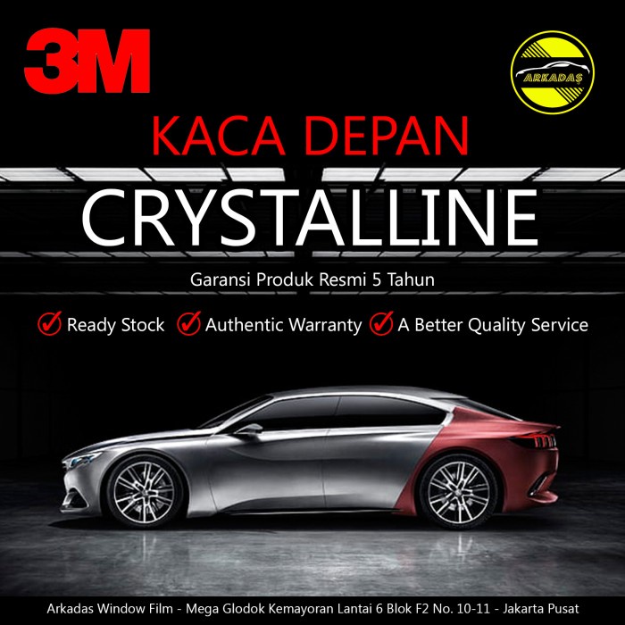 Asli Kaca Film / Kacafilm Mobil 3M Crystalline / Large Car / Kaca Depan Ori