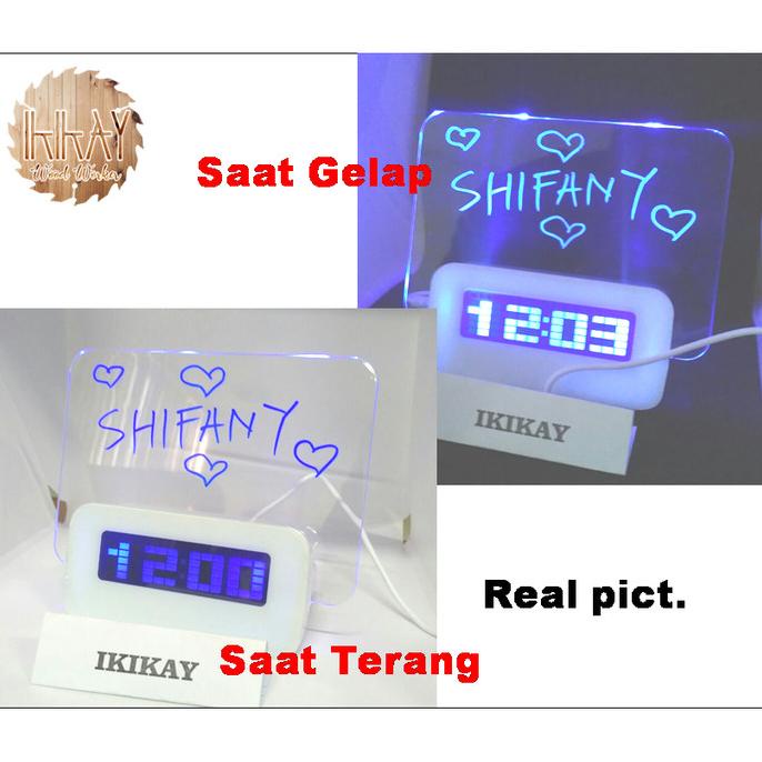 

Digital Clock Alarm LED Memo Board Jam Weker Papan Lampu Tulis Gambar