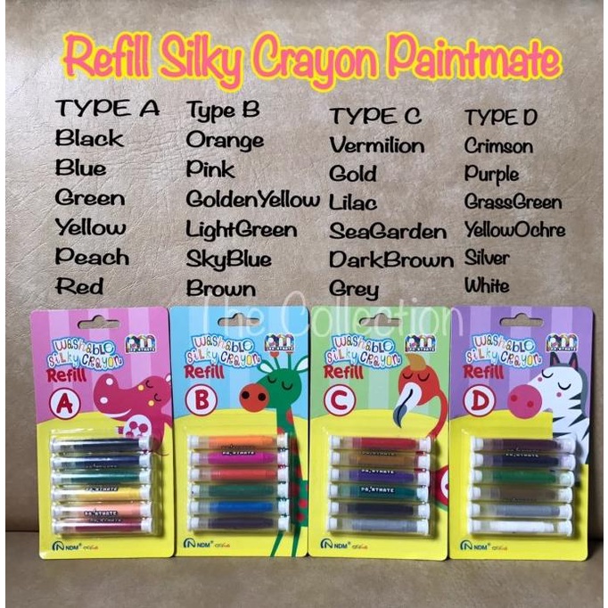 

ATK0468PM REFILL Silky Crayon 416CBx type A/B/C/D isi ulang PAINTMATE