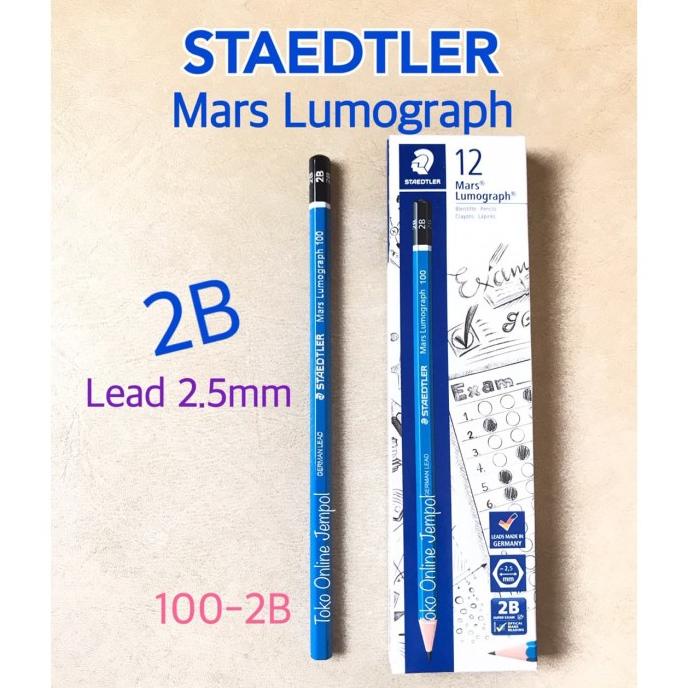 

ATK0712ST biru 2B Mars Lumograph 100-2B 104118 Pensil Staedtler Sketch