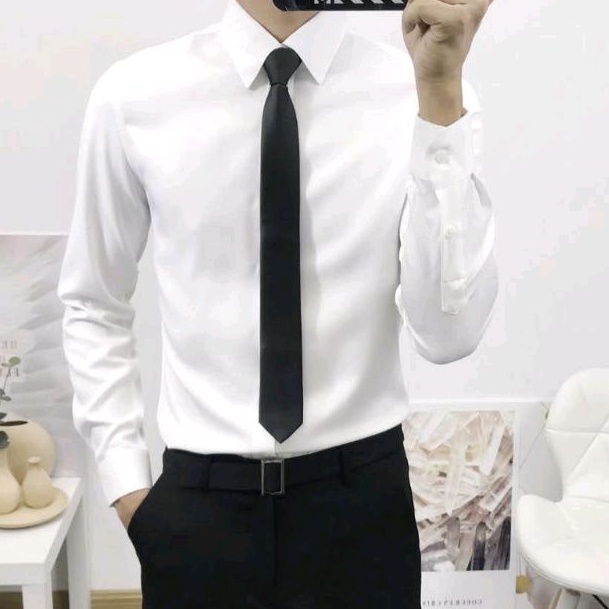 Dasi Hitam Polos - Dasi Hitam Kerja Pria Wanita