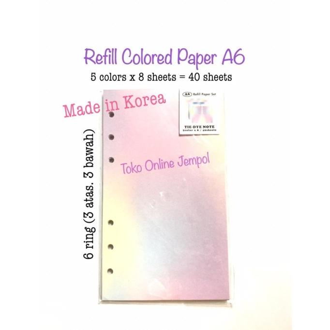 

A6 refill Kertas File Binder planner TIE-DYE isi 40 KOREA ATK1055AB
