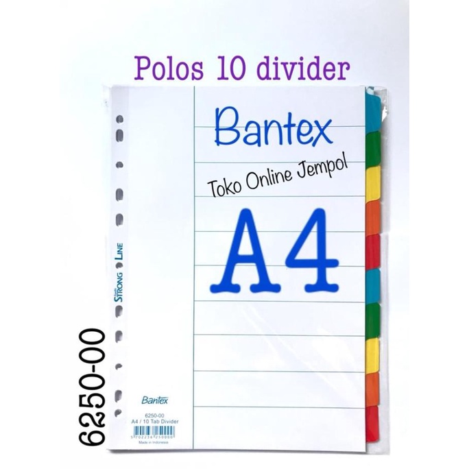 

A4 Polos 10 tab file divider 6250-00 Bantex Karton Pembatas ATK1182BX