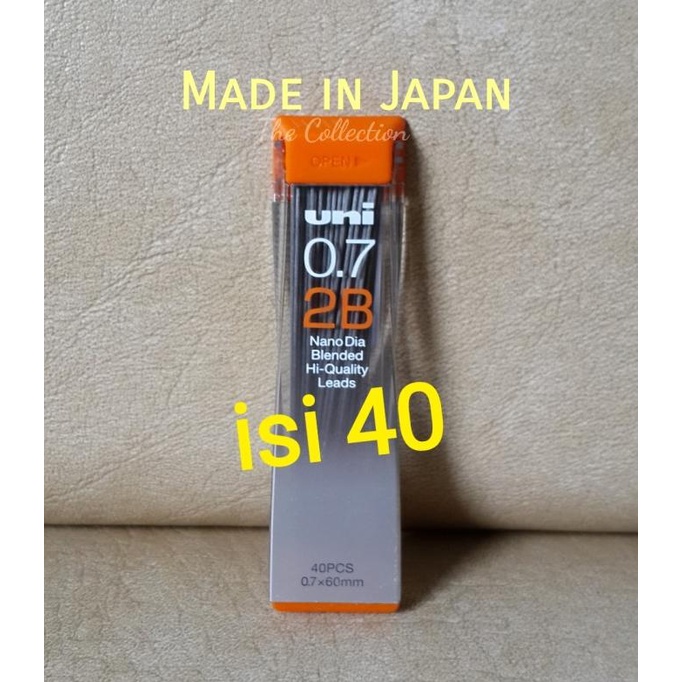 

ATK0326UN isi 40 pcs JAPAN 2B 0.7mm isi pensil mekanik uni mitsubishi