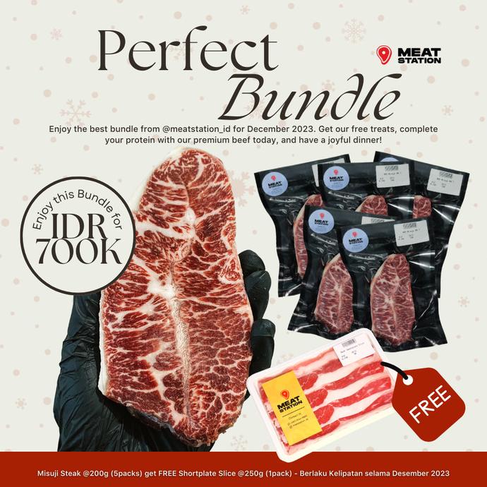 

(Bundle) Misuji Mb7+ Steak Cut 200G Free Beef Shortplate 250G - Halal Purwinata