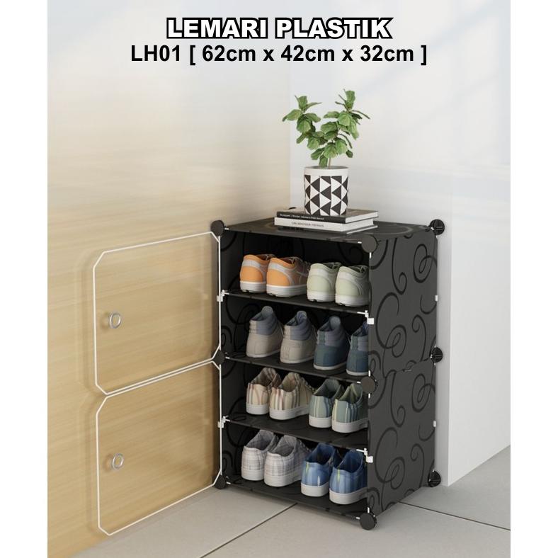 box sepatu transparan LH01 box sepatu susun Kotak Sepatu Lipat Transparan Tebal Shoes box serbaguna