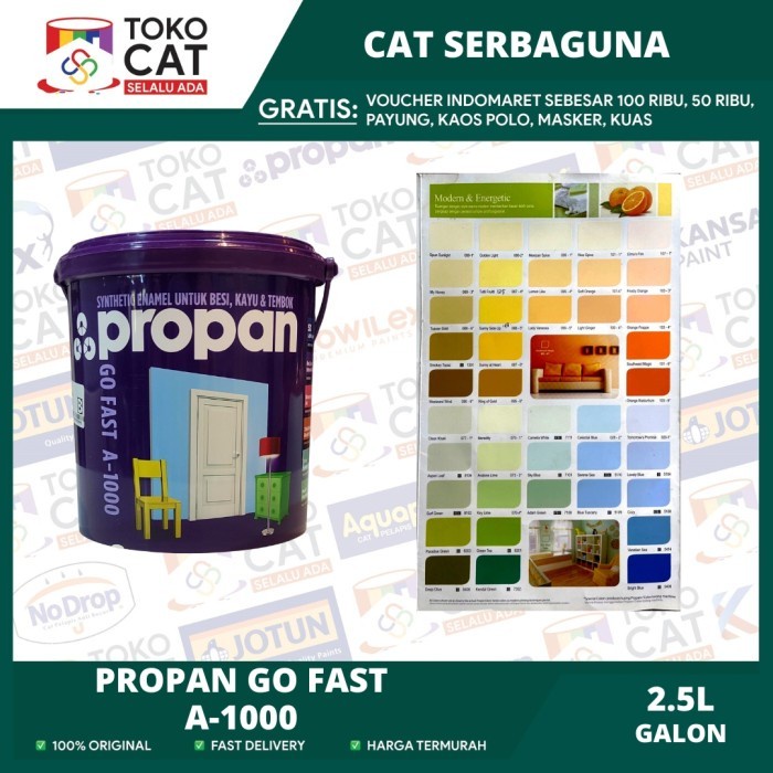 Cat Serbaguna Propan Go Fast A-1000 Cat Besi Kayu Water Based Propan Warna Putih 1 Liter Kaleng //Ca