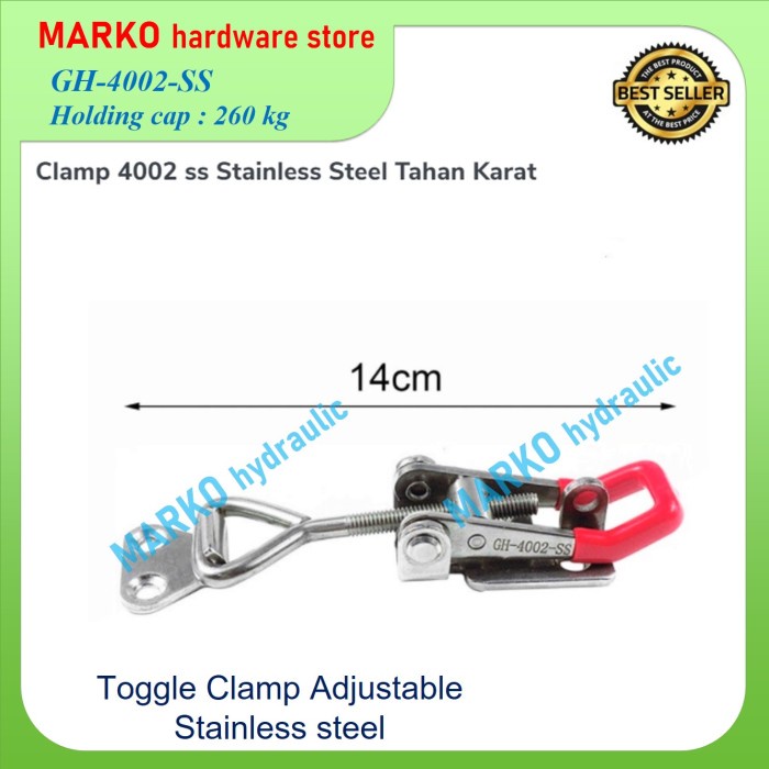 Termurah Gh 4002 Ss Toggle Besar Clamp Ajustable Stainless 304 Box Jeep Truck Murah