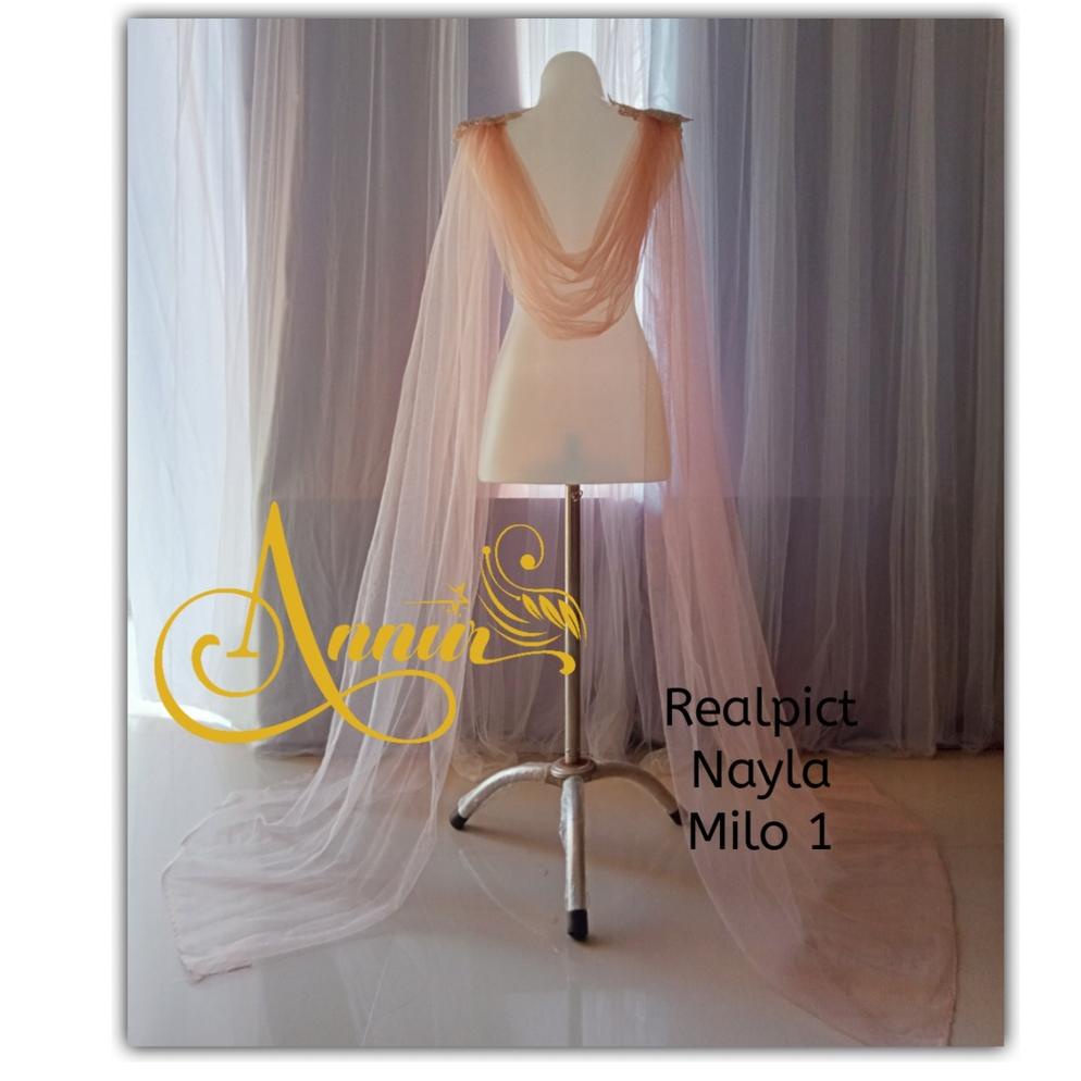 sayap nayla 150 cm sayap bahu kebaya sayap pengantin sayap gaun