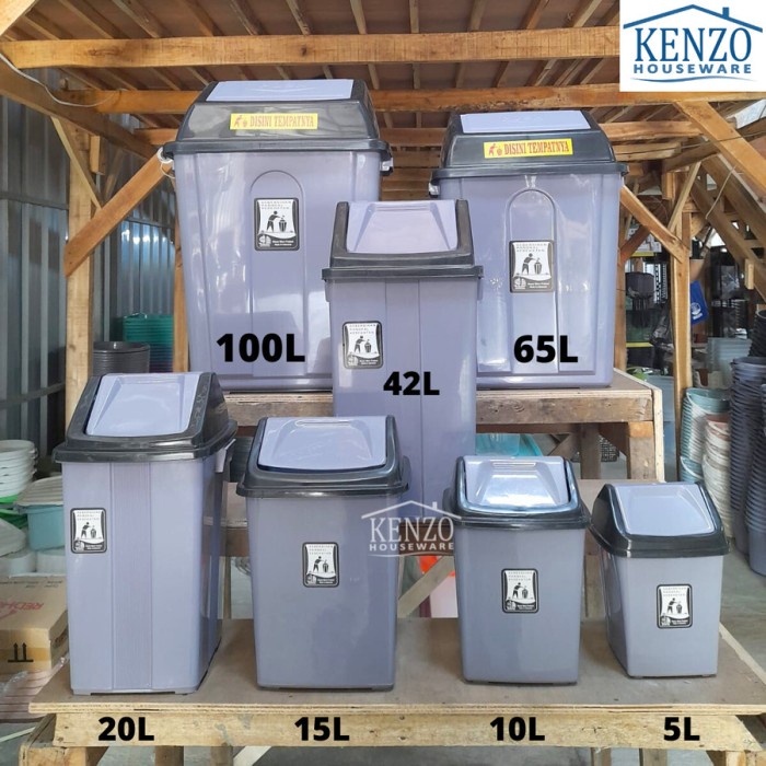 TEMPAT SAMPAH 65 LITER TUTUP GOYANG BESAR JUMBO BAK SAMPAH KANTOR