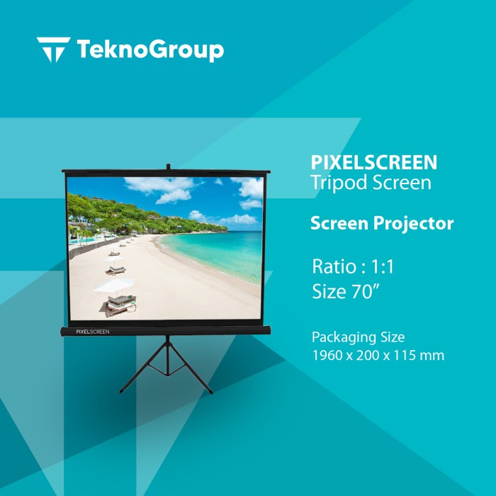 Hawas Pixel Screen Projector / Layar Projector Tripod Screen 70"