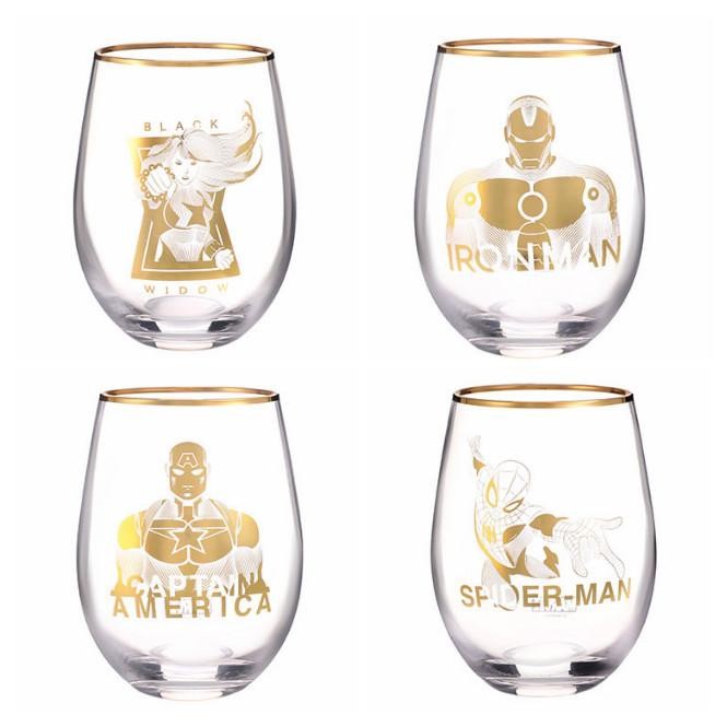 Terbaru Miniso Marvel Cangkir Gelas Kaca Mug Kaca Emas Motif 535Ml Unik Lucu