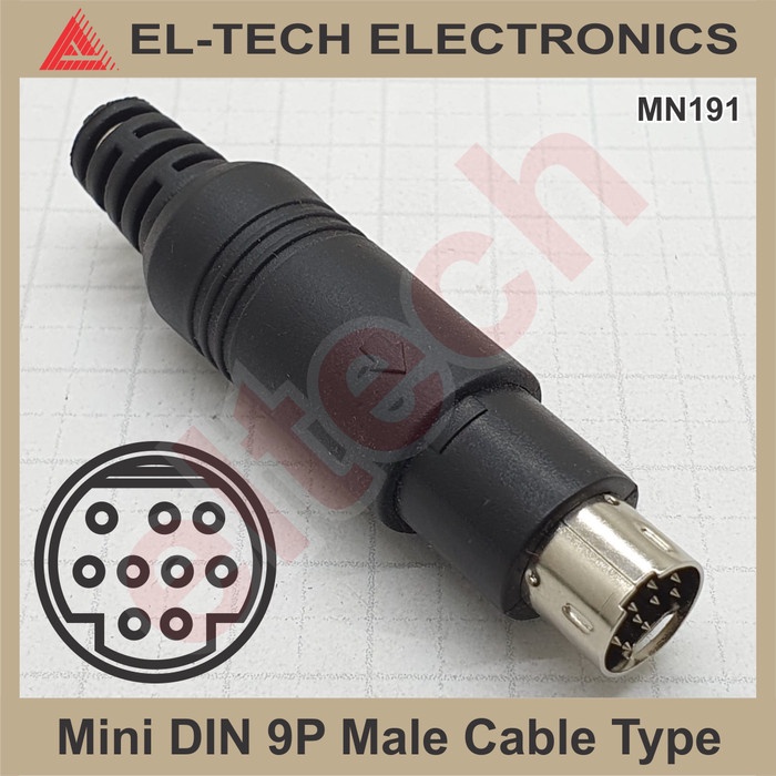 TERLARIS MINI DIN 9 9P 9Pin P Pin Male Connector Konektor Cable Kabel Audio