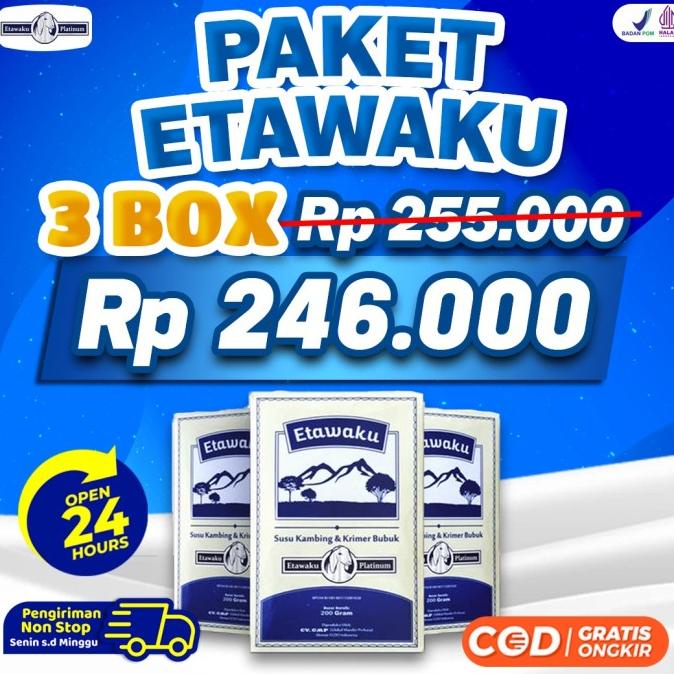 

Paket 3 Etawaku Platinum Susu Kambing Etawa 100% Berkualitas Original H32S